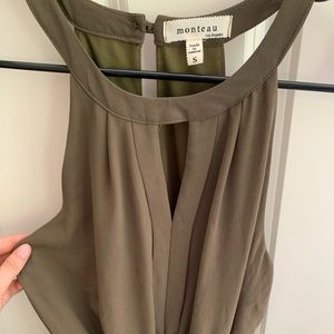 Olive Green Chiffon Formal Dress